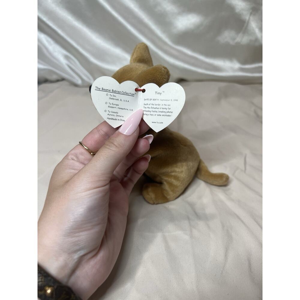 Ty Beanie Baby TINY the Dog 5" Plush Toy - Picture 2 of 4